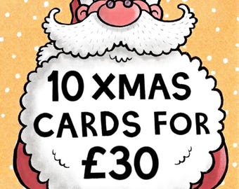 Juego de 10 tarjetas de Navidad