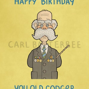 Old Codger Birthday Greeting Card A6 - Etsy