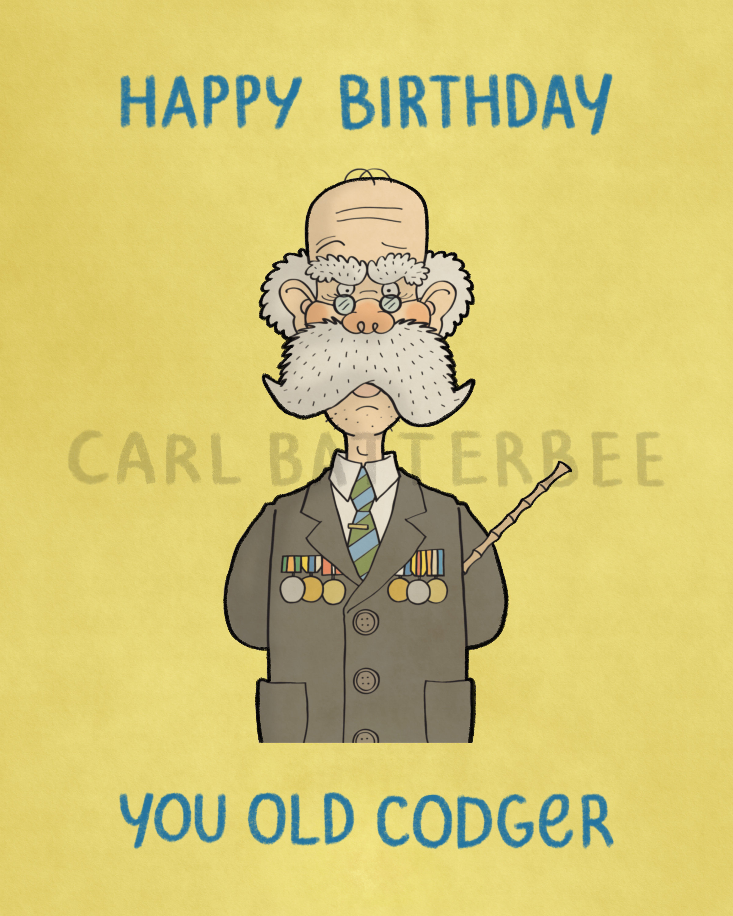 Old Codger Birthday Greeting Card A6 - Etsy