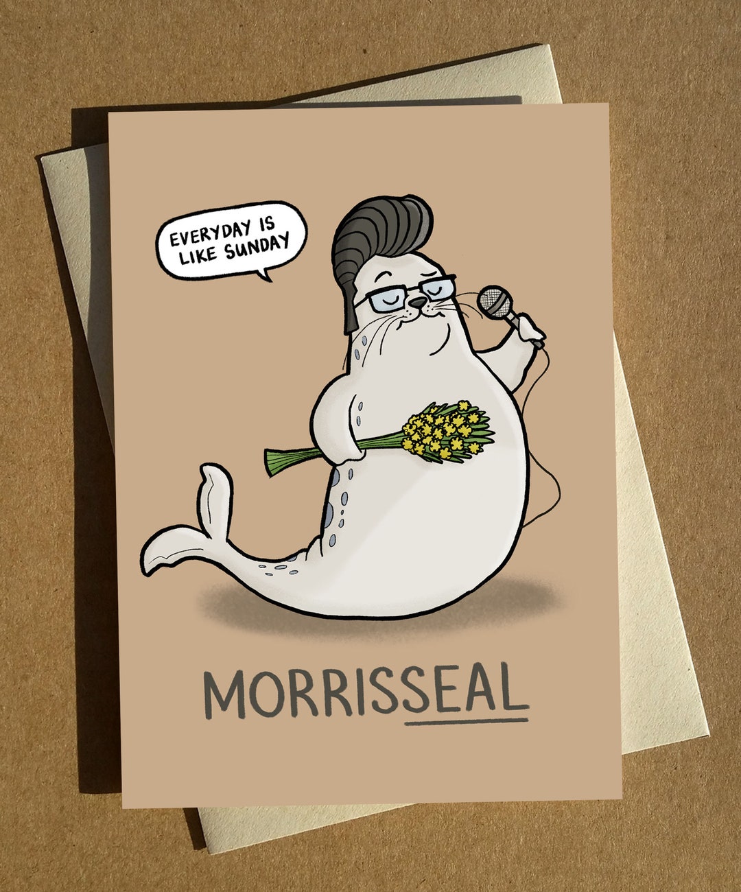 Seal Morrissey Cartoon Pun Birthday Anytime Greeting Card A6 - Etsy