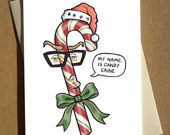 Michael Caine Celebrity Pun Christmas Card - A6