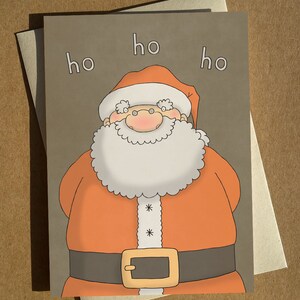 Carte de Noël du Père Noël A6 - Carte de Noël amusante - Carte de dessin animé pour Noël - Carte de Noël de blague - Carte d'humour