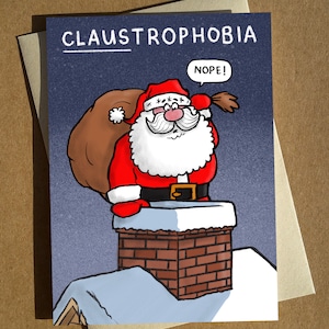 Santa Claus Pun Christmas Card A6 - Funny Festive Father Christmas Xmas Humour Carte de voeux