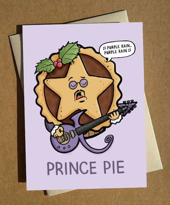 Prince Pie Cartoon Pun Christmas Card Funny Prince Humour Etsy