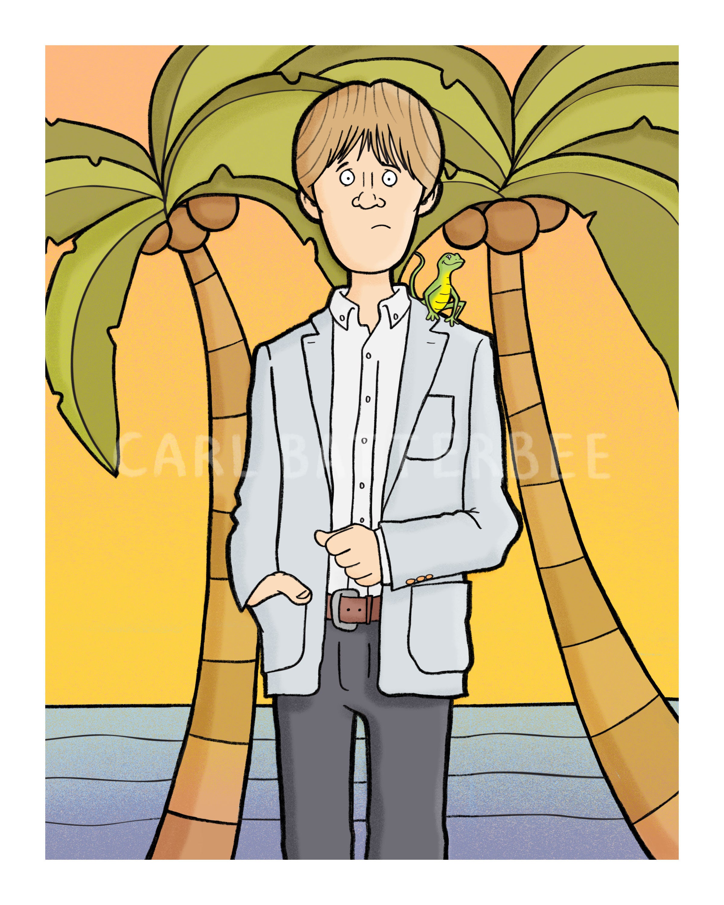 Humphrey Goodman Death in Paradise Illustration Print - Etsy UK