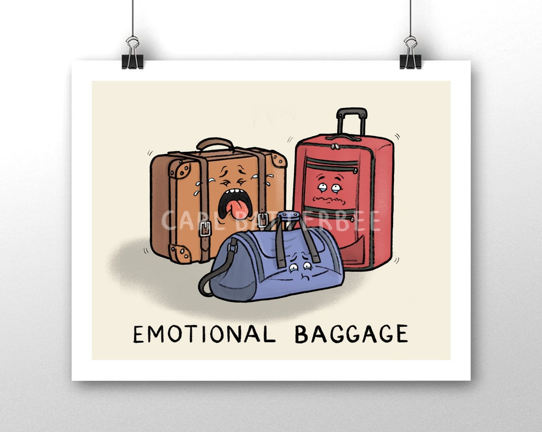 Emotional Baggage Pun Signed Art Print Etsy