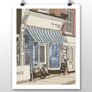 Coffee Shop Signed Illustration Art Print