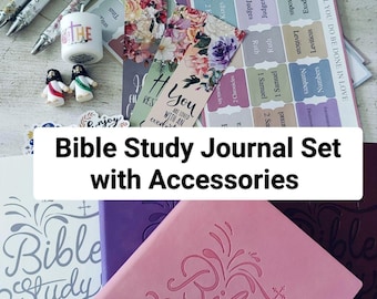 Bible Study Journal Gift Set, Baptism Confirmation Gift, Christian Devotional Box, Prayer Journal & Scripture Candle Set