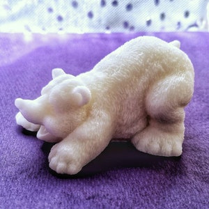 The Cheeky Polar Bear Soap Bar: A Polar Bear Shaped Bar of Soap, You Choose Color & Scent image 1