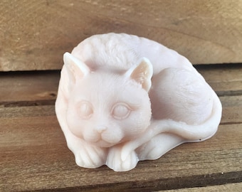 Cat Soap Bar: The Sultry Cat, Cat-Shaped Bar Soap, You Choose Color & Scent