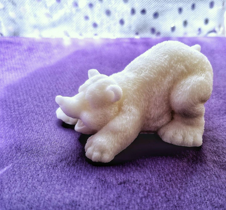 The Cheeky Polar Bear Soap Bar: A Polar Bear Shaped Bar of Soap, You Choose Color & Scent image 1