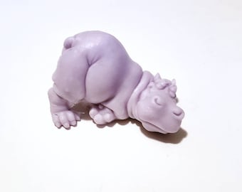 Playful Hippo Soap: Adorably Chubby Hippopotamus shaped Soap Bar, Great soap for Kids! You Choose Color & Scent