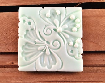 Square Soap Bar: Butterfly Kisses, Decorative Bar Soap, You Choose Color & Scent