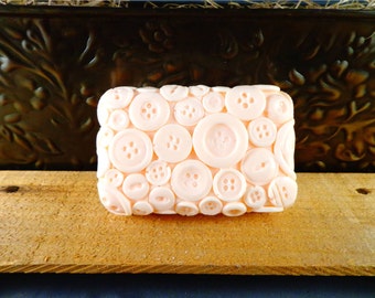 Button Soap: Decorative Button Bar Soap Looks Like Buttons on a Bar of Soap, You Choose Color & Scent