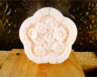 Flower Soap: A Beautiful Flower Collage Soap Bar, Decorative Floral Guest Soap, You Choose Color & Scent