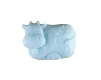 Cow Soap: Bessie the Adorable Dairy Cow Soap Bar, You Choose Color & Scent