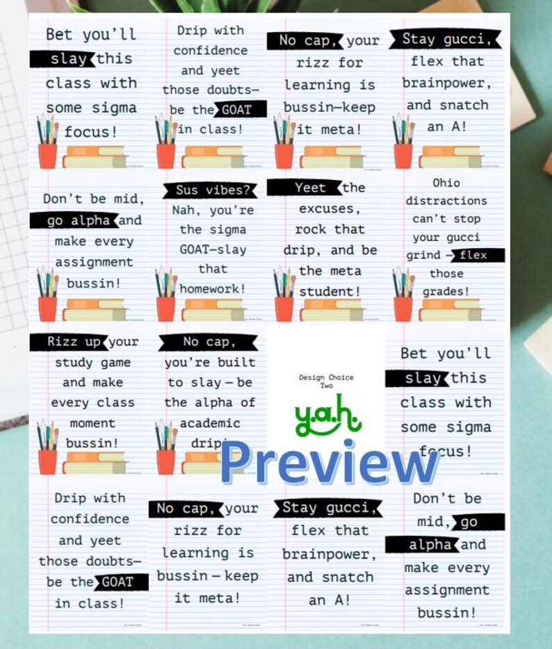 Student Jargon Examples Motivational Classroom Posters Student Slang Middle High School ...