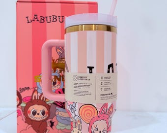 Kawaii Monster 40oz Tumbler: Laser Engraved Pastel Drinkware