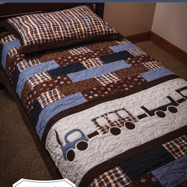 Good Nite Train quilt pattern, PDF, twin size