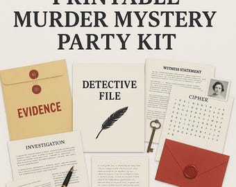 Printable Murder Mystery Party Kit – 18-25 Players – ‘Murder in the Margins’ Literary Whodunnit Game