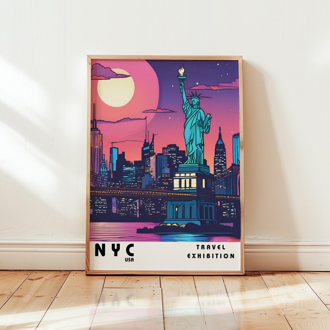 New York City Vintage Travel Poster - Gallery Wall Art Print - Etsy