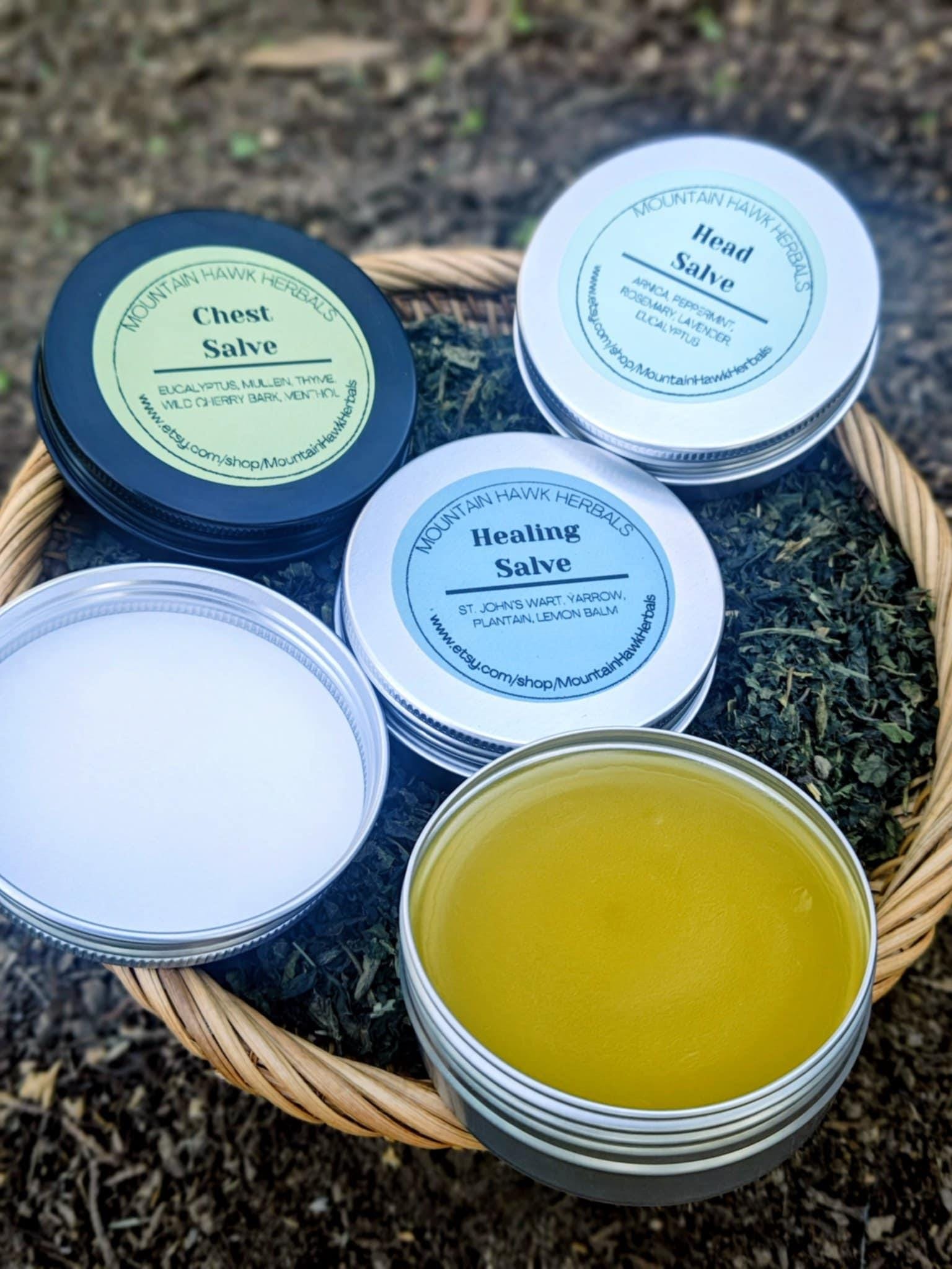 Botanical Head Salve: White Willow Bark, Peppermint, Lavender, Rosemary, Eucalyptus - Thumbnail 3