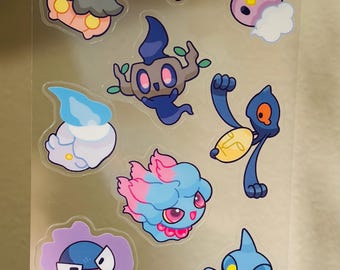 Pokemon Ghost Sticker Pack | Spooky Cute Vinyl Stickers | Kawaii Ghost Type Set | Anime Laptop Stickers