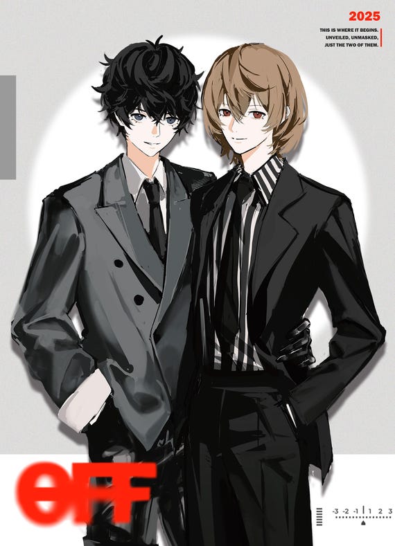 ペルソナ ペルソナ5 ダンシング 特典 ジャケット ポストカード 主人公 雨宮蓮 ペルソナ5 雨宮蓮＆明智五郎(シュアケ) ポスター、ポストカード - Etsy