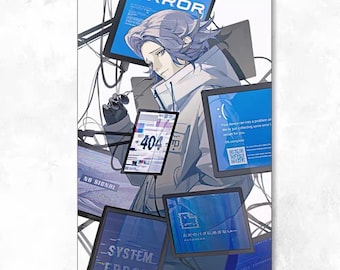Eito Aotsuki Silver Metallic Postcard | The Hundred Line: Last Defense Academy | Soft-Touch Collectible Print @shiosakana1998