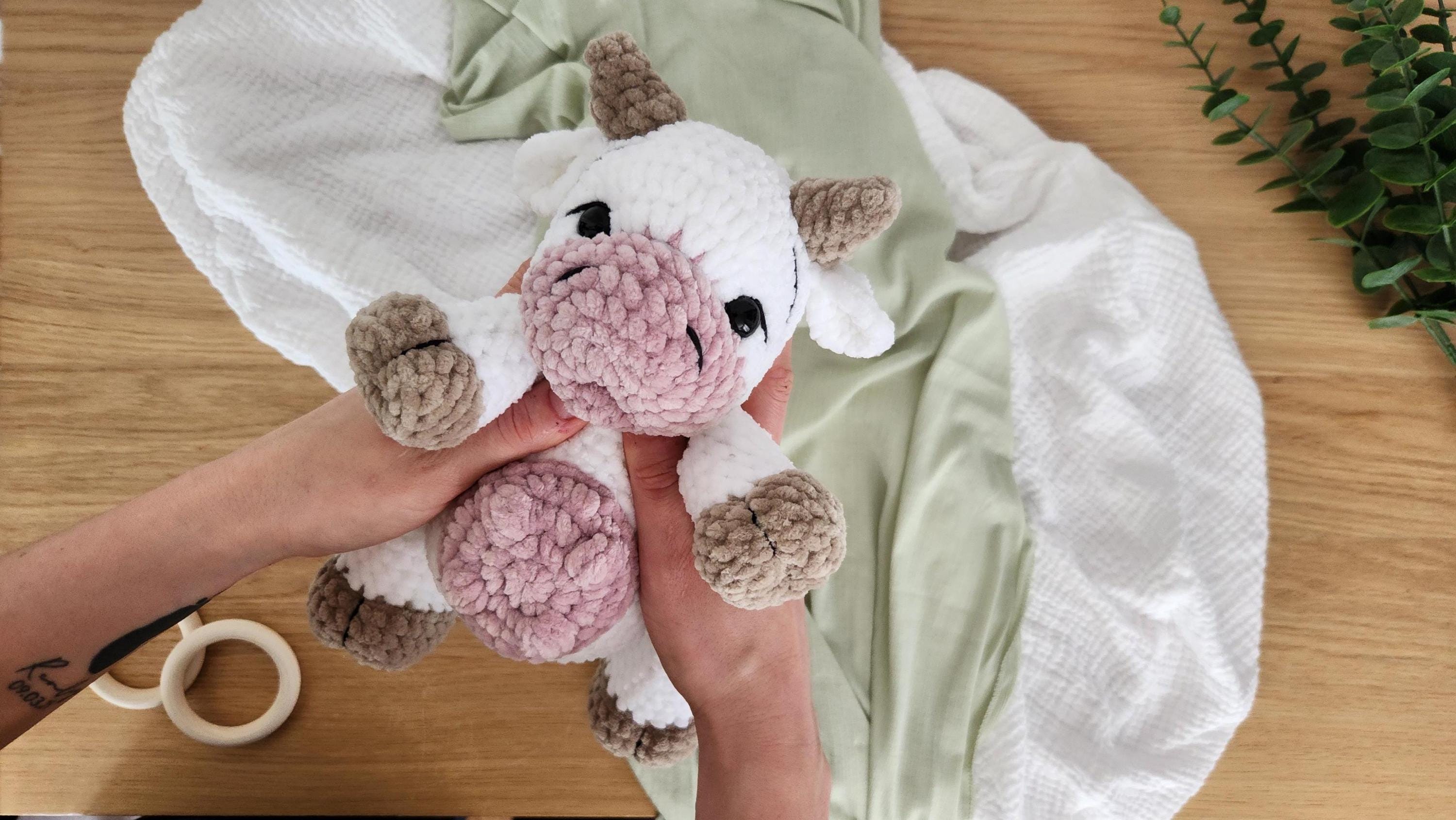 30 Adorable Cow Plush Crochet Patterns for Farmhouse Decor, Gifts, and Cozy Displays 11 Baby Cow Plush Crochet Pattern