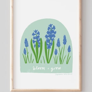 FEBRUARY A5 Giclee print: Bloom + Grow Spring Flowers Illustration