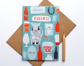 SALE Illustrated Cheers Pub Card