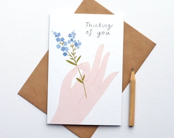 Thinking Of You Forget Me Not II Illustrated Card