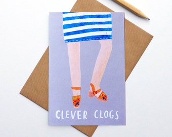 Illustrated Clever Clogs Card