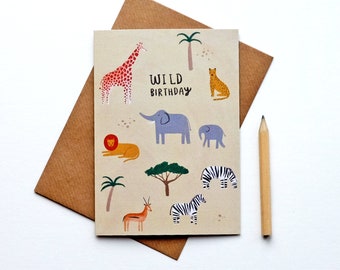 Wild Birthday Safari Illustrated Card