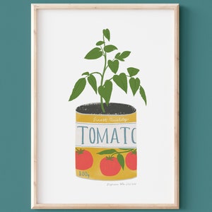 Tomato Plant Can illustration Giclee Print image 1