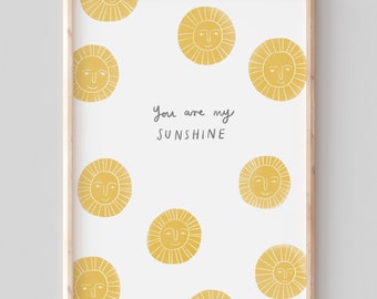 You Are My Sunshine A4 Giclee Art Print