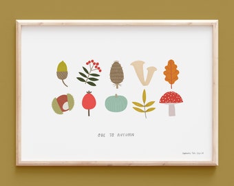 Ode to Autumn A4 Giclee print: Seasonal Scandinavian Wall Art