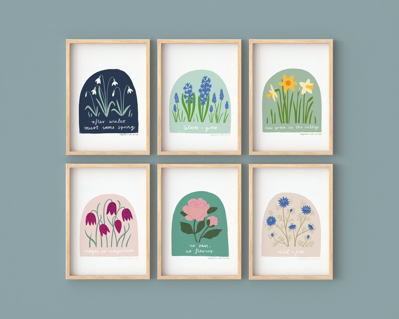 JANUARY A5 Giclee print: After Winter Must Come Spring Snowdrops Illustration image 7