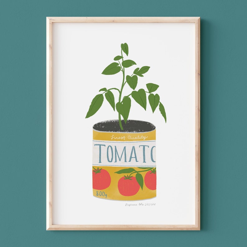 Tomato Plant Can illustration Giclee Print image 1