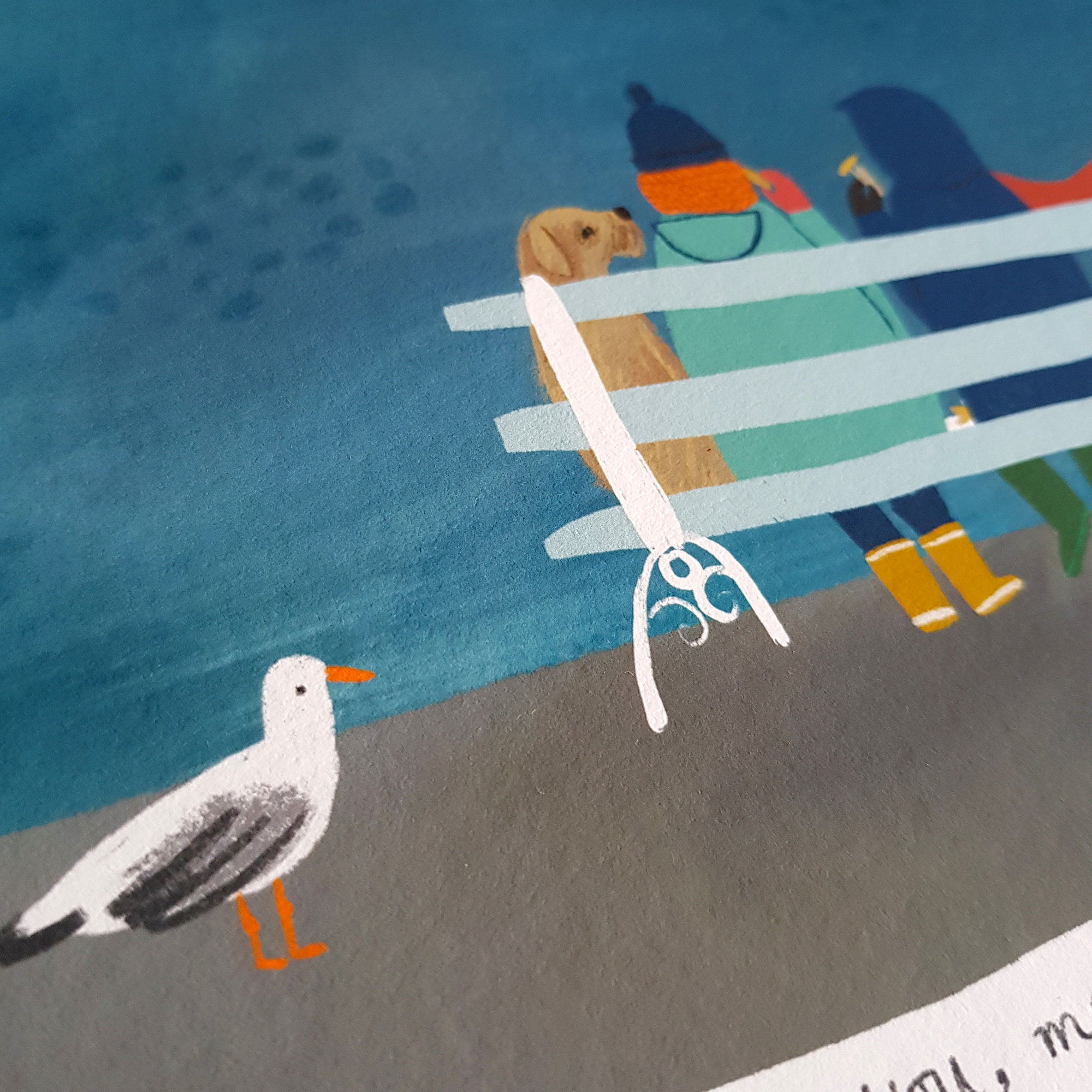 You, Me + Chippy Tea A4 Giclee Art Print Fish and Chips Romantic ...