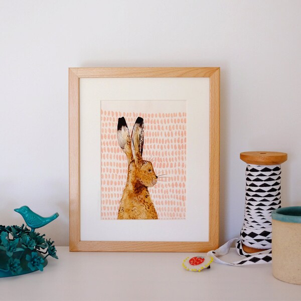 SALE A5 Giclee print: Hare illustration