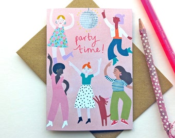 Party Time Disco Girls Card