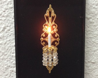 Dollhouse Miniature Wall Sconce scale 1 to 12, Electrified