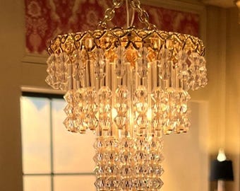 Dollhouse Miniature Three Layer Chandelier scale 1 to 12