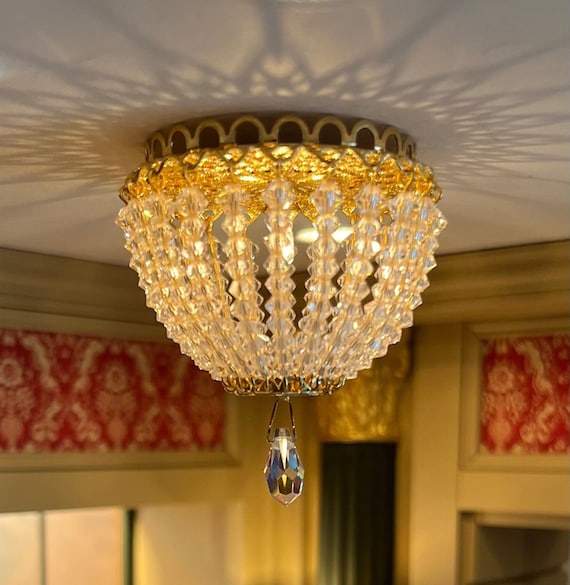 Dollhouse Miniature Ceiling Chandelier scale 1 to 12 by Bindels
