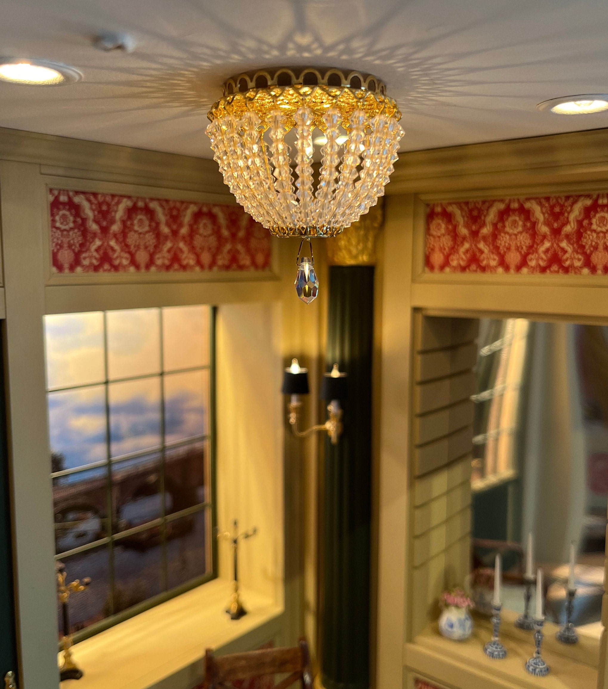 Dollhouse Miniature Ceiling Chandelier Scale 1 to 12 - Etsy