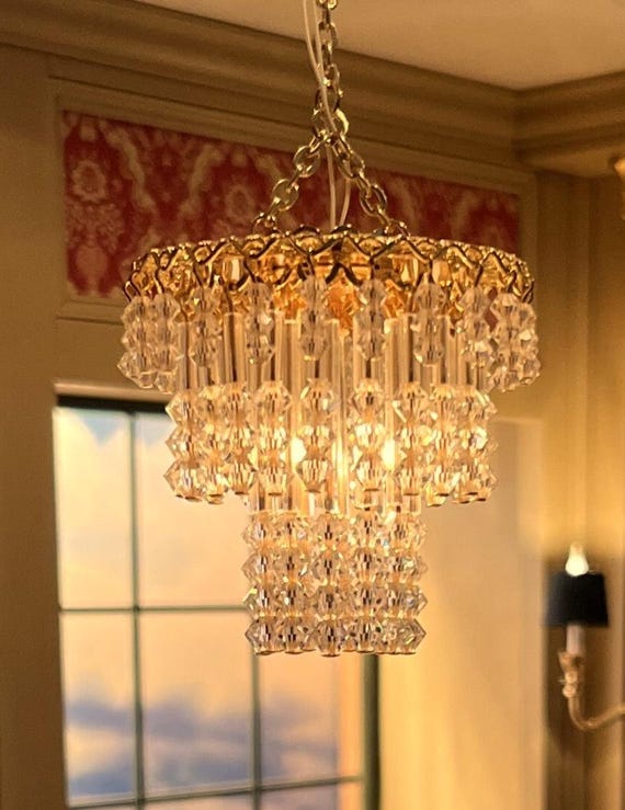Dollhouse Miniature Three Layer Chandelier scale 1 to 12 by Bindels
