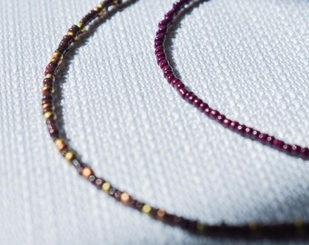 Handmade Seed Bead Necklace with Gold Clasp