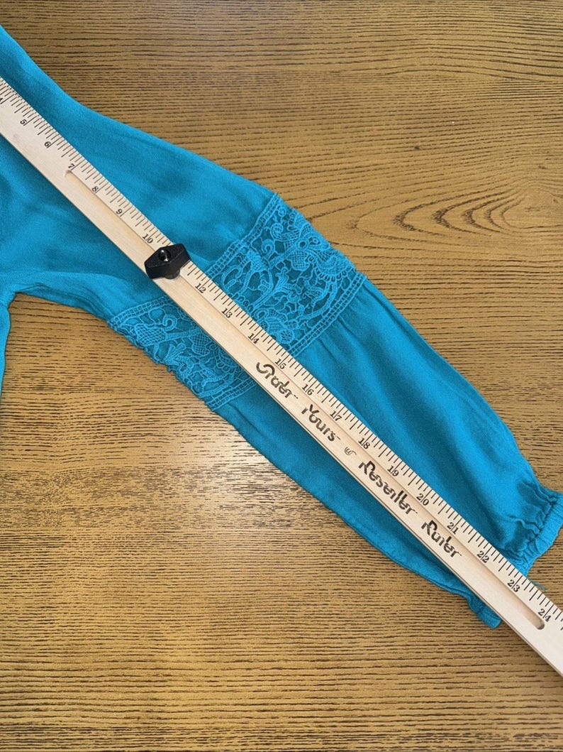 Lilly Pulitzer Briony Boho Peasant Top Sz S Teal Blue Viscose Palm Beach Resort image 6